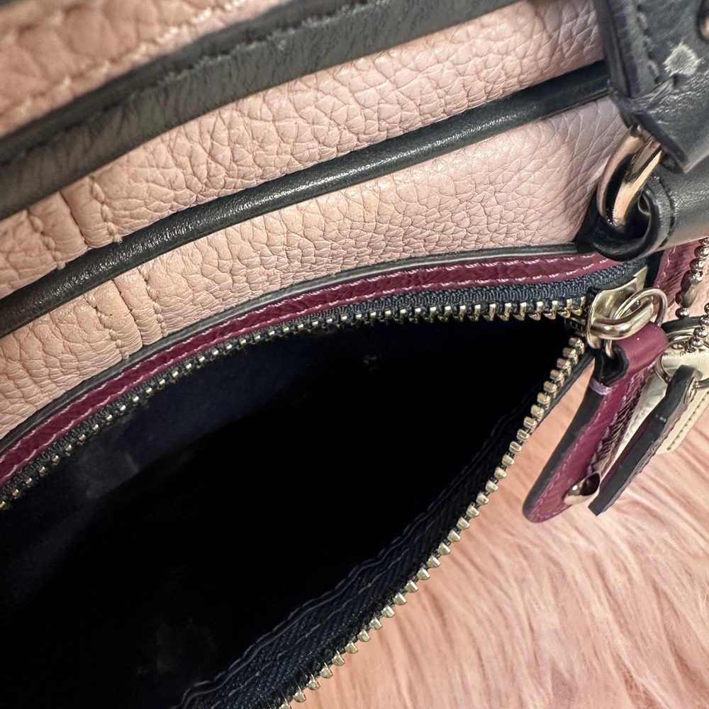 Coach Pink and Navy Satchel with Structured Design - Picture 7 of 17